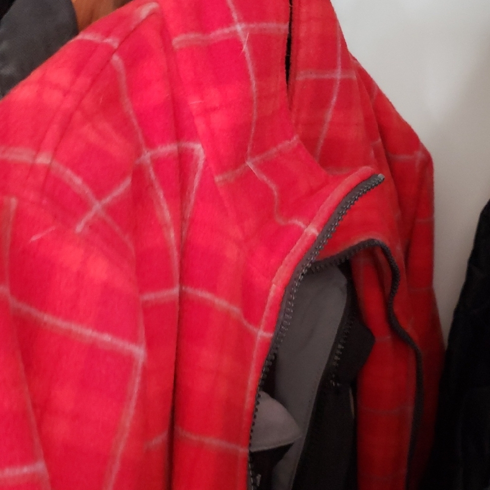 Red Plaid Fleece Jacket